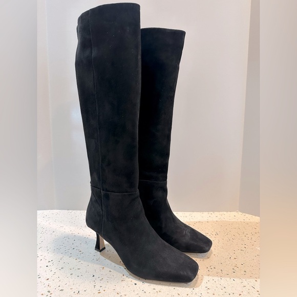 Sam Edelman Lillia Suede Leather Knee High Boots with Chic Heel - Picture 4 of 16